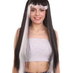 HPO Two-Toned Gothic Vampire Mens Wig | Sexy Cosplay Party Halloween Wig | Premium Breathable Capless Cap Women's