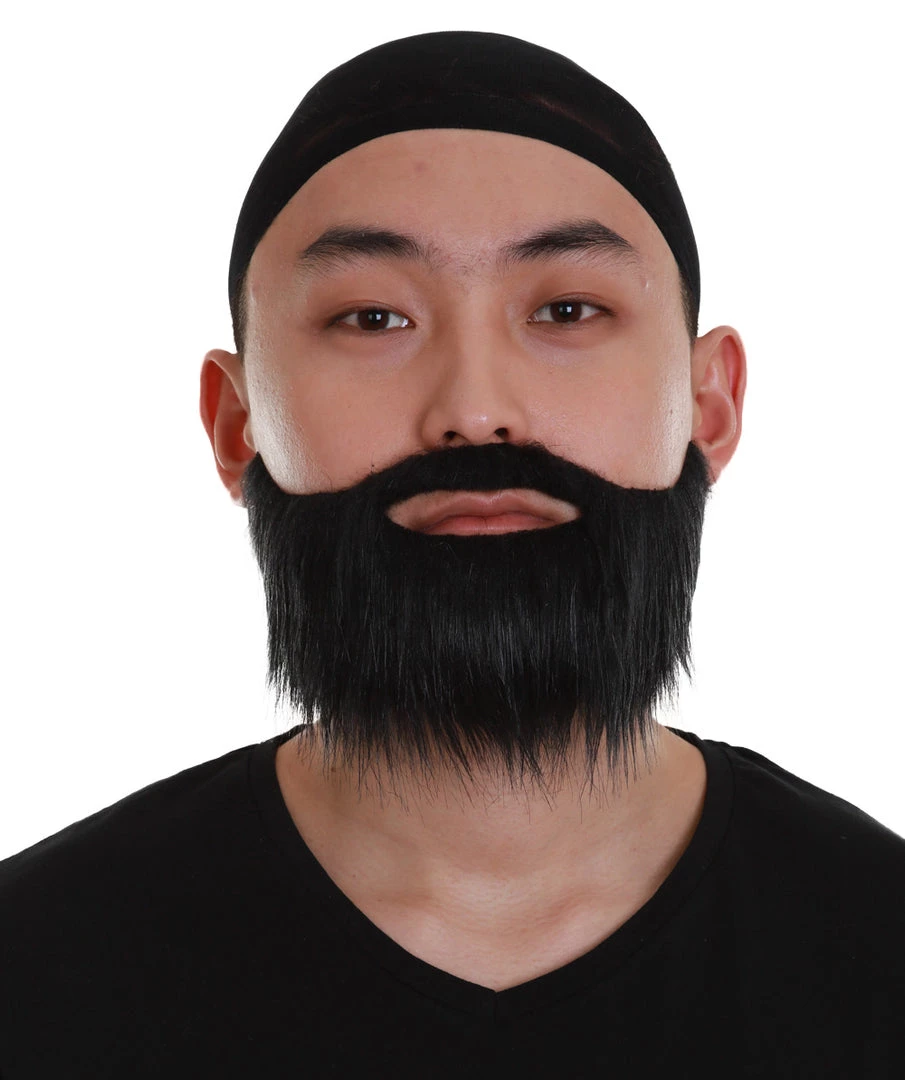 HPO Sleek Beard | Men's Black Color Straight Thick Sleek Beard