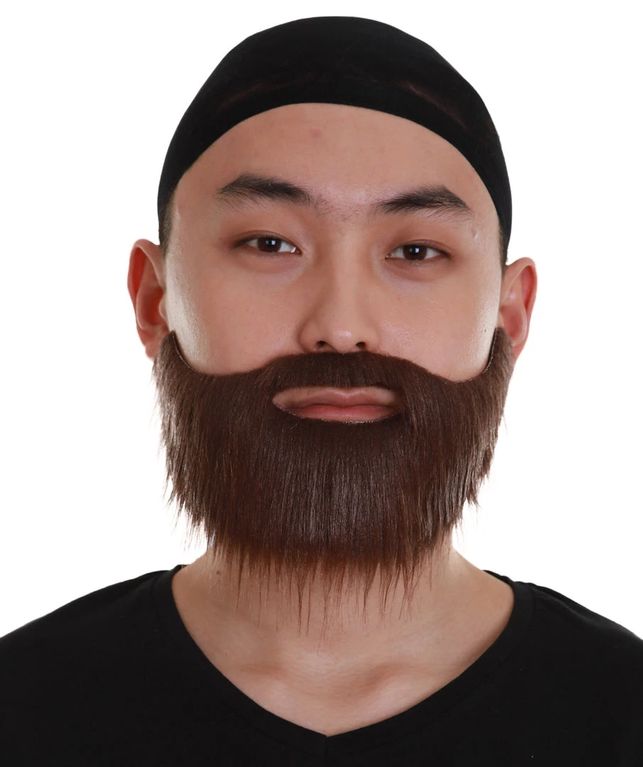HPO Sleek Beard | Men's Brown Color Straight Thick Sleek Beard