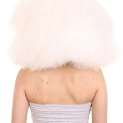 HPO Extra Large Australian Singer Bob Womens Wigs | White Bob Pop Star Wigs | Premium Breathable Capless Cap Men's