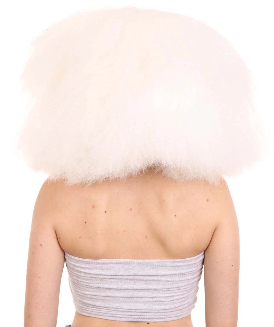 HPO Extra Large Australian Singer Bob Womens Wigs | White Bob Pop Star Wigs | Premium Breathable Capless Cap Men's