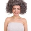HPO Old Lady Grey Womens Wig | Grandma Character Short Cosplay Halloween Wig | Premium Breathable Capless Cap Women's