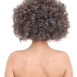 HPO Old Lady Grey Womens Wig | Grandma Character Short Cosplay Halloween Wig | Premium Breathable Capless Cap Women's