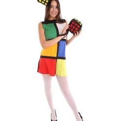 HPO Adult Women's Rubik's Cube Costume | Multi Halloween Costume