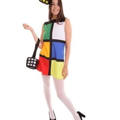 HPO Adult Women's Rubik's Cube Costume | Multi Halloween Costume