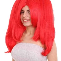HPO Women's Womens Clown Girl Ponytail Red Wig | Super Jumbo Character Cosplay Halloween Wig | Premium Breathable Capless Cap