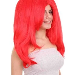 HPO Women's Womens Clown Girl Ponytail Red Wig | Super Jumbo Character Cosplay Halloween Wig | Premium Breathable Capless Cap