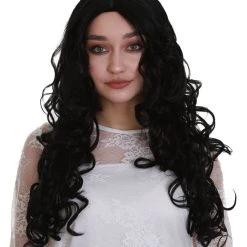 BC Adult Women's Black Color Curly Medium Length Trendy Wig