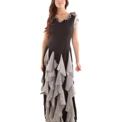 HPO Adult Women's Zombie Costume | Silver & Black Cosplay Costume