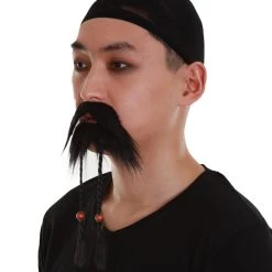 HPO Adult Men's Black Color Straight Thick Deluxe Pirate Combo