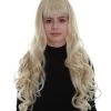 BC Women's Blonde Color Wavy Medium Length High Ponytail Trendy Pop Star Diva Wig