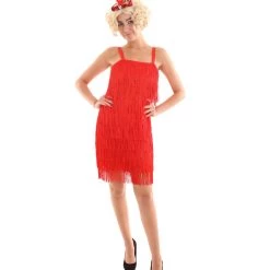 HPO Adult Women's Flapper Costume | Red Halloween Costume