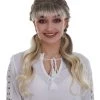 BC Women's Blonde Color Straight Medium Length Pigtails Trendy Wig