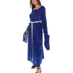 HPO Adult Women's Lady Guinevere Medieval Renaissance Costume | Blue Cosplay Costume