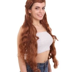 HPO Womens Elf Wig | Brown Movie Wig | Premium Breathable Capless Cap