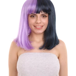 HPO Womens Two-tone Medium Bob Wig | Multiple Color Collection | Premium Breathable Capless Cap Women's Wigs