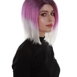 BC Mid Ombre | Women's Purple Color Straight Shoulder Length Trendy Mid Ombre Wig