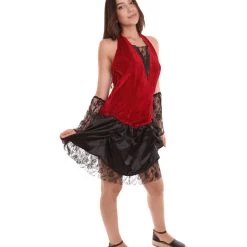 HPO Adult Women's Wild Vamp Costume | Red & Black Halloween Costume