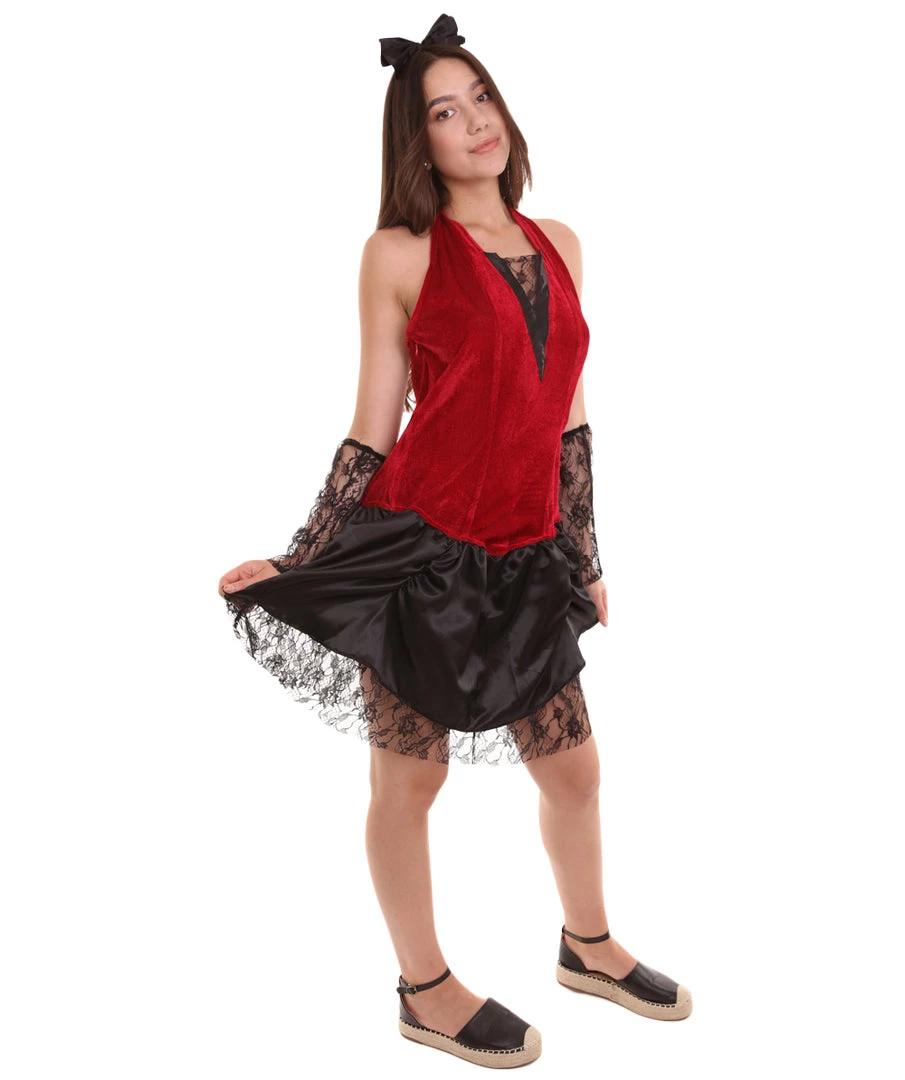 HPO Adult Women's Wild Vamp Costume | Red & Black Halloween Costume