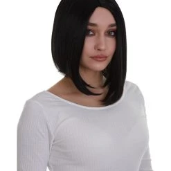 BC Natural Silk Bob | Women's Black Color Straight Shoulder Length Trendy Natural Silk Bob Wig