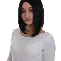 BC Natural Silk Bob | Women's Black Color Straight Shoulder Length Trendy Natural Silk Bob Wig