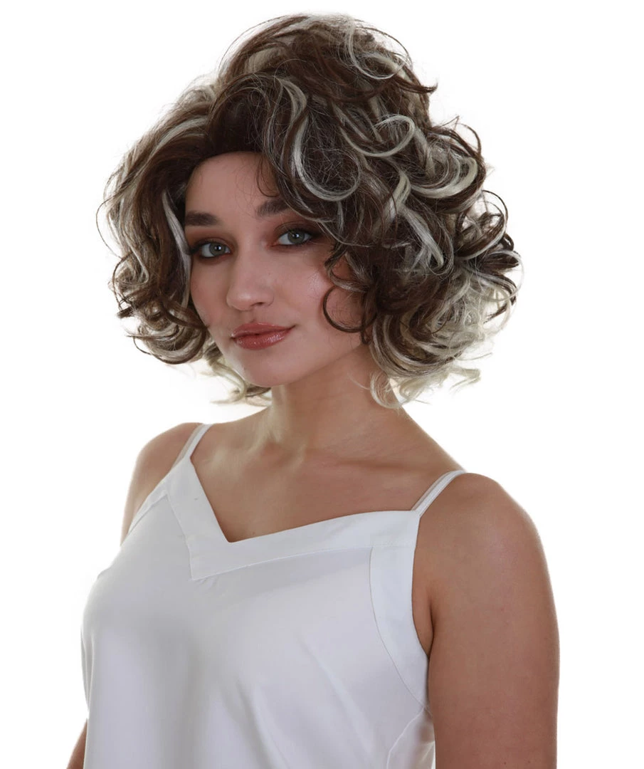 BC Short Curls Empress | Women's Brown Highlighted Color Wavy Short Length Trendy Empress Wig
