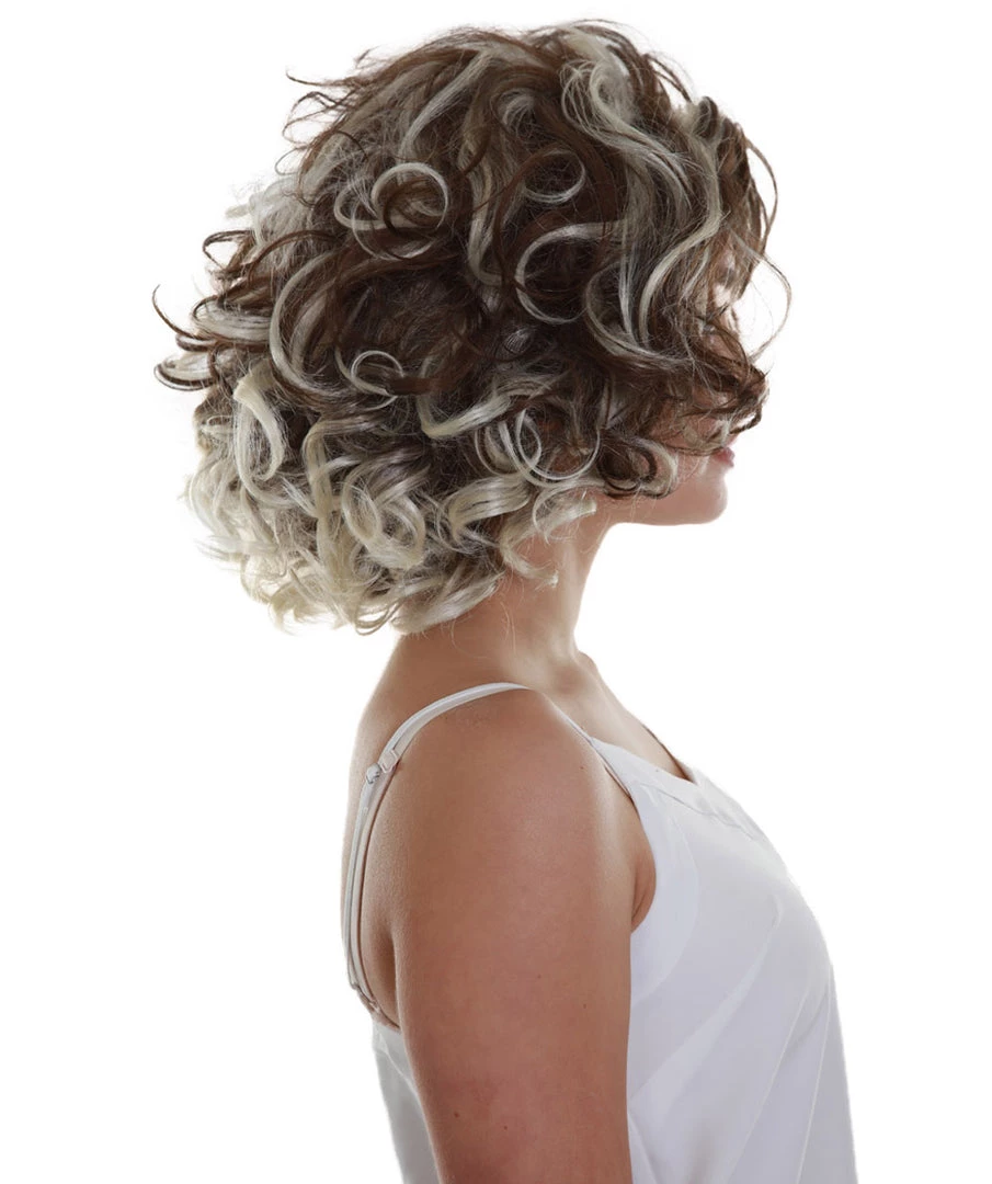 BC Short Curls Empress | Women's Brown Highlighted Color Wavy Short Length Trendy Empress Wig