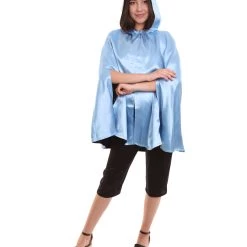 HPO Adult Women's Reversible Hooded Short Cape Costume | Multiple Color Option Halloween Costume