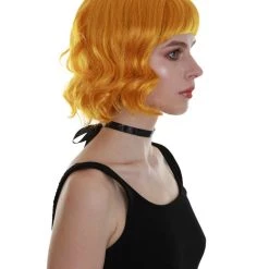 BC Adult Women's Gold Color Wavy Shoulder Length Trendy Wig