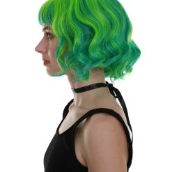 BC Ray Of Light | Women's Green Color Wavy Shoulder Length Trendy Ray Of Light Wig