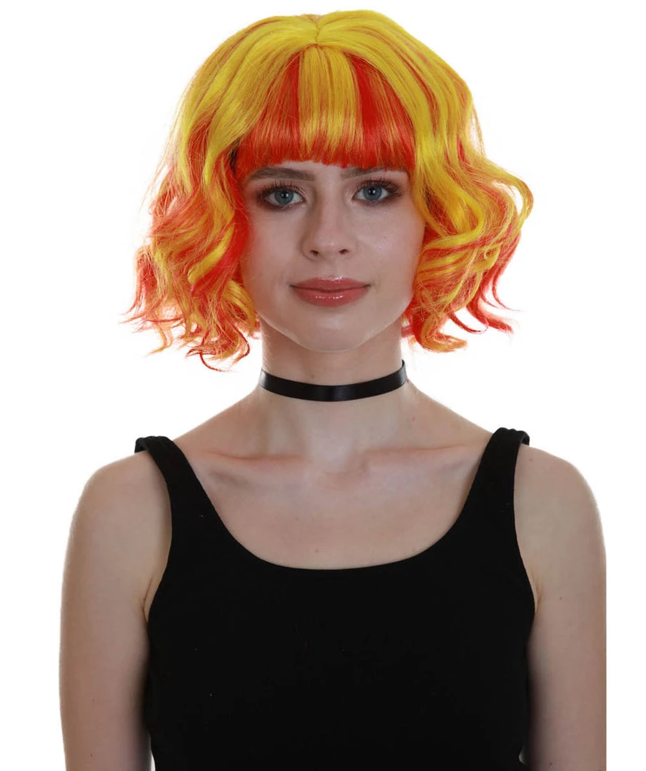 BC Ray Of Light | Women's Orange Color Wavy Shoulder Length Trendy Ray Of Light Wig