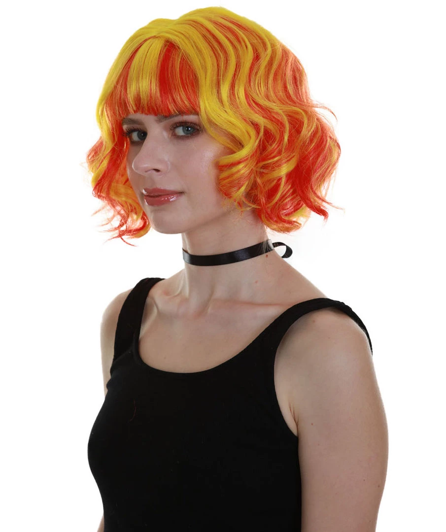 BC Ray Of Light | Women's Orange Color Wavy Shoulder Length Trendy Ray Of Light Wig