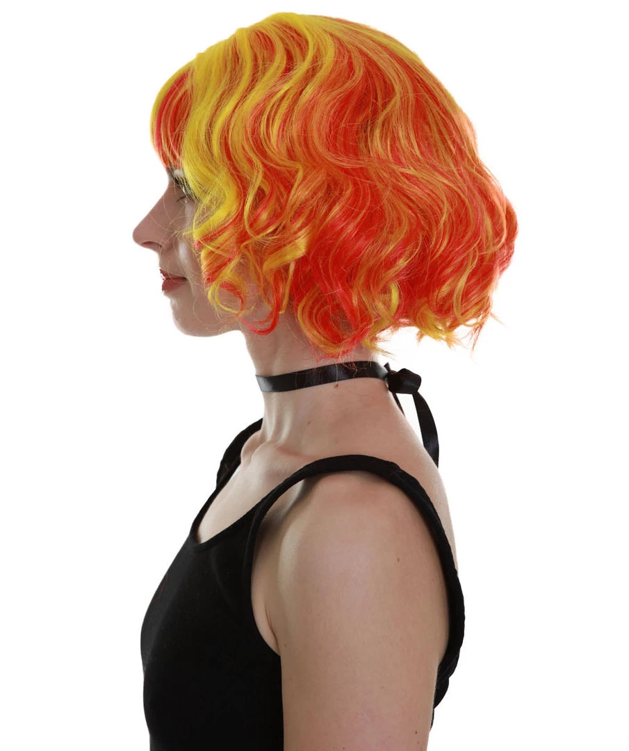 BC Ray Of Light | Women's Orange Color Wavy Shoulder Length Trendy Ray Of Light Wig