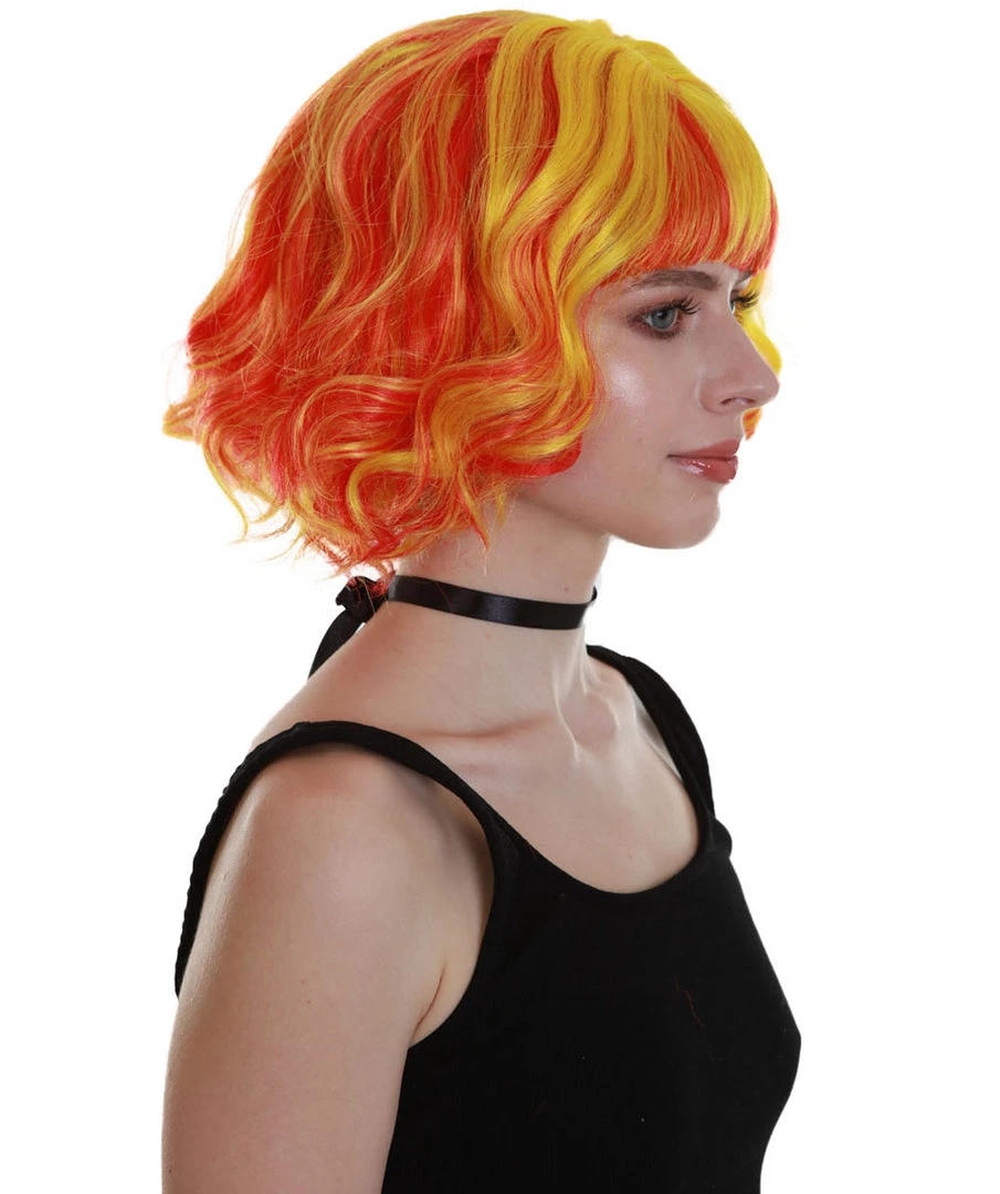BC Ray Of Light | Women's Orange Color Wavy Shoulder Length Trendy Ray Of Light Wig