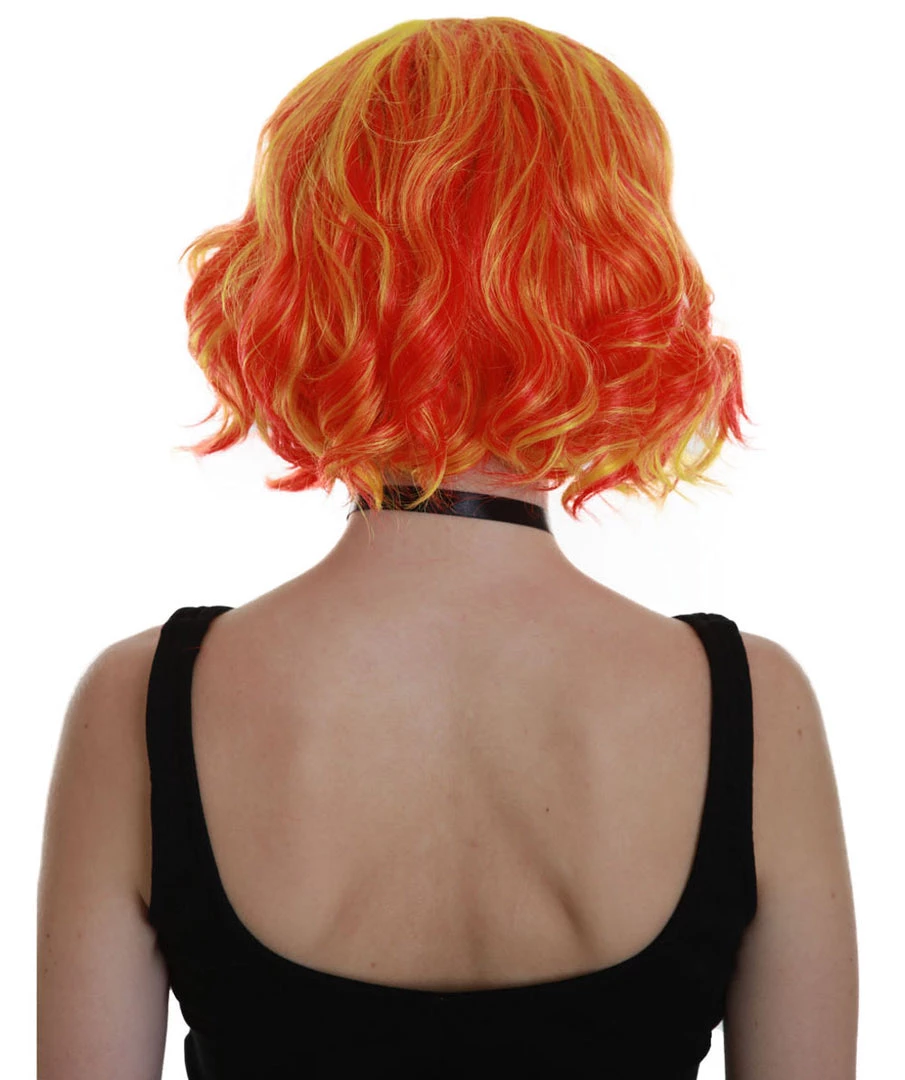 BC Ray Of Light | Women's Orange Color Wavy Shoulder Length Trendy Ray Of Light Wig