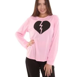 HPO Adult Women's My Heart Is Broken Long Sleeve Costume | Lt. Pink Cosplay Costume