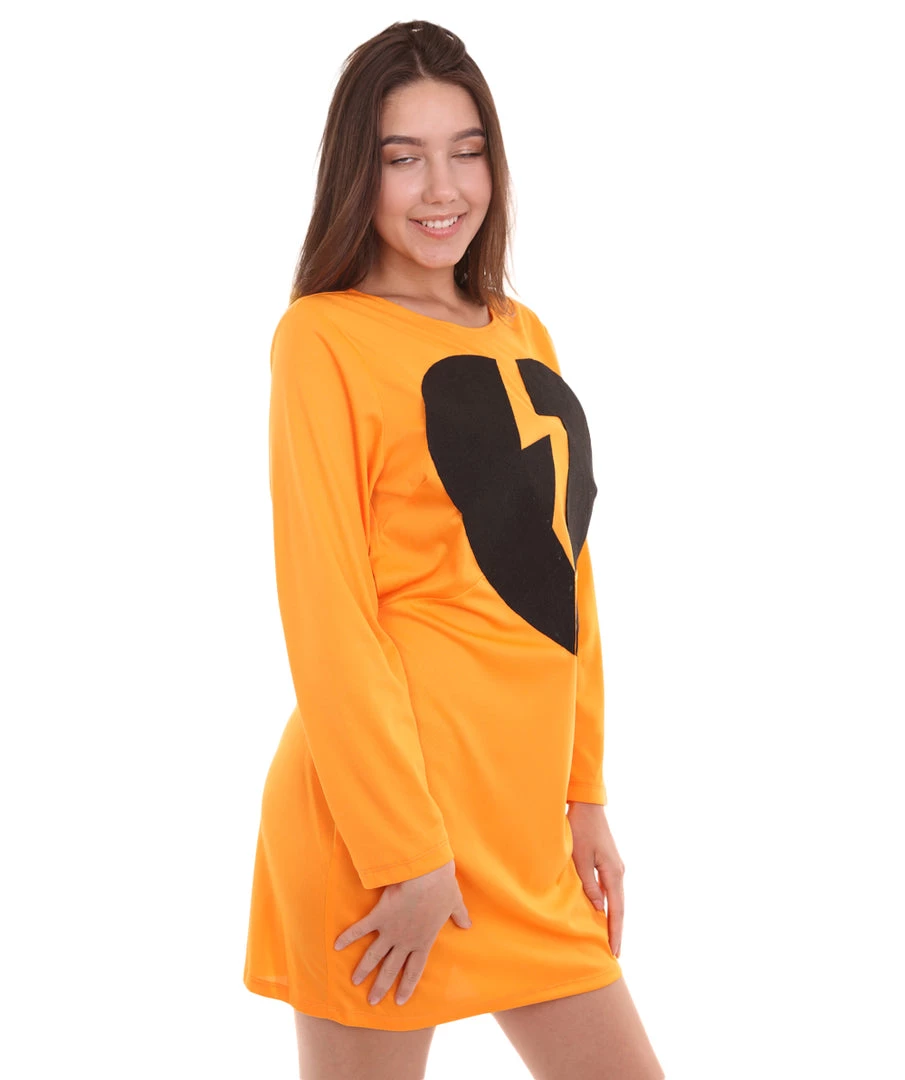 HPO Adult Women's My Heart Is Broken Dress Costume | Orange Cosplay Costume