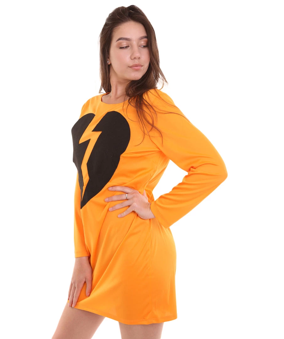 HPO Adult Women's My Heart Is Broken Dress Costume | Orange Cosplay Costume
