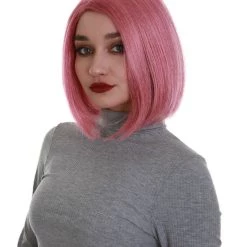 BC Introverted Bob | Women's Rose Gold Color Straight Shoulder Length Trendy Introverted Bob Wig