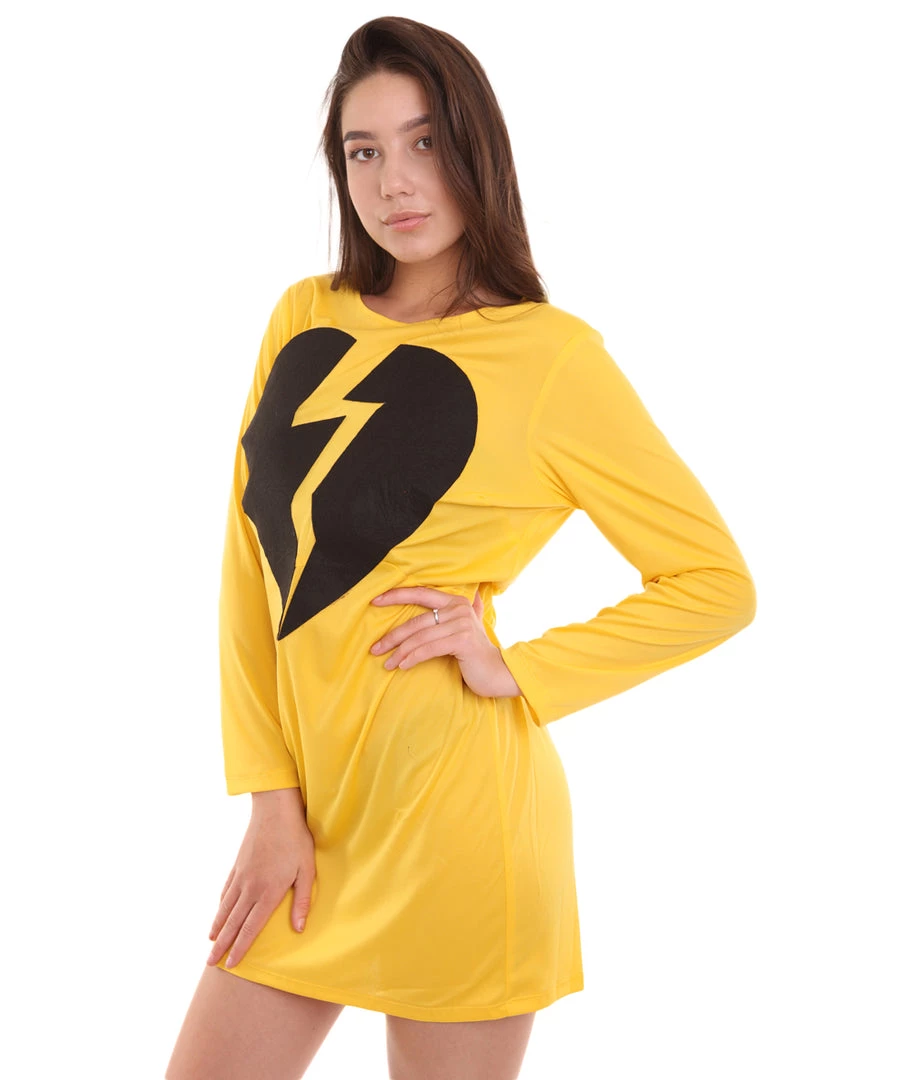 HPO Adult Women's My Heart Is Broken Dress Costume | Yellow Cosplay Costume