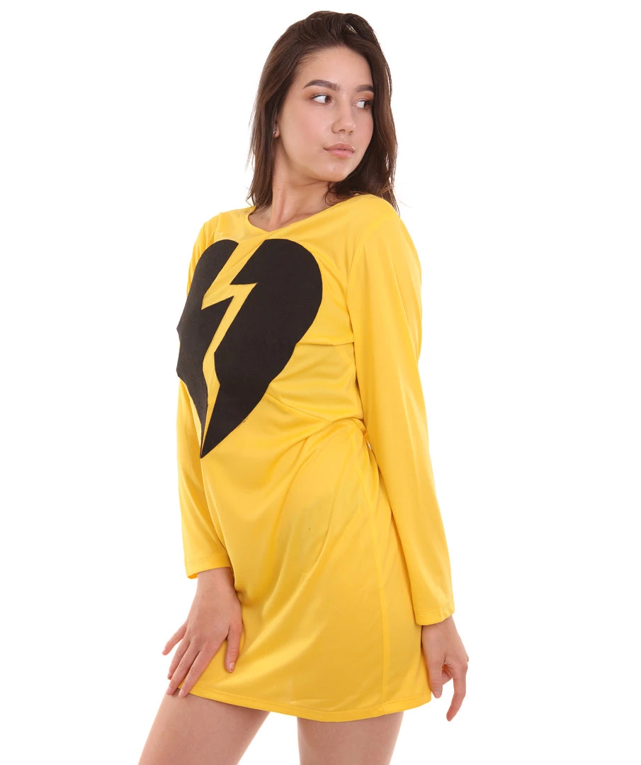 HPO Adult Women's My Heart Is Broken Dress Costume | Yellow Cosplay Costume