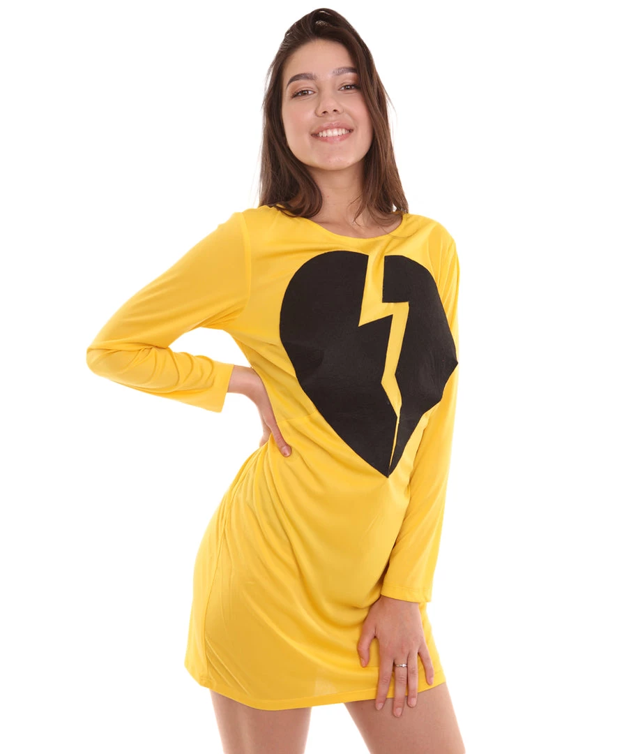 HPO Adult Women's My Heart Is Broken Dress Costume | Yellow Cosplay Costume