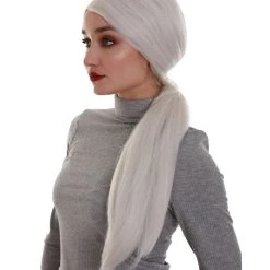 BC Mythical Goddess | Women's Grey Color Straight Long Length Ponytail Trendy Mythical Goddess Wig