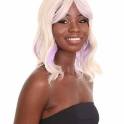 HPO Adults Women Shoulder Length Wavy Wigs | Multicolor Options Cosplay Wigs | Premium Breathable Capless Cap