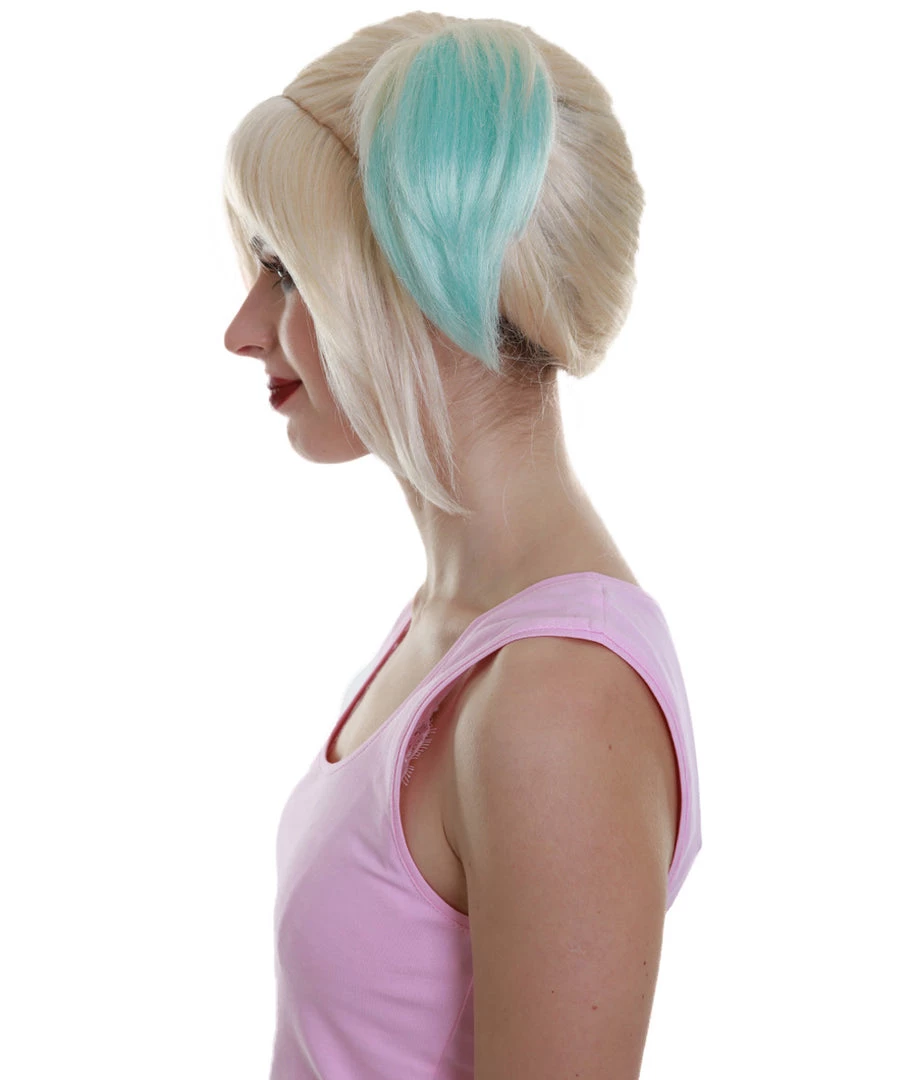 HPO Fabulous Villain | Women's Multi Color Straight Shoulder Pigtails Length Trendy Fabulous Villain Wig
