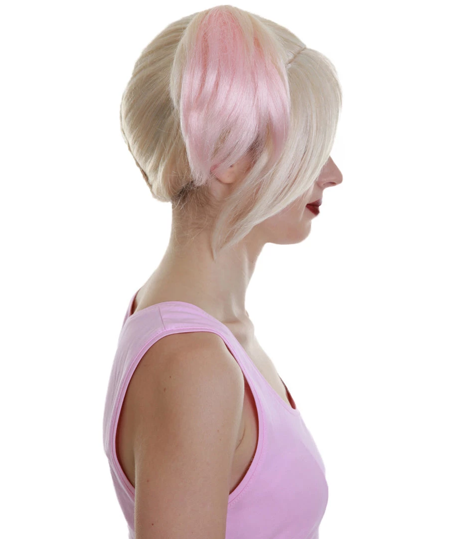 HPO Fabulous Villain | Women's Multi Color Straight Shoulder Pigtails Length Trendy Fabulous Villain Wig