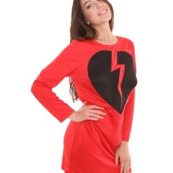 HPO Adult Women's My Heart Is Broken Dress Costume | Red Cosplay Costume