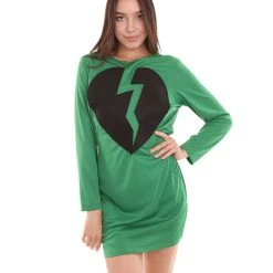 HPO Adult Women's My Heart Is Broken Costume | Dk. Green Cosplay Costume