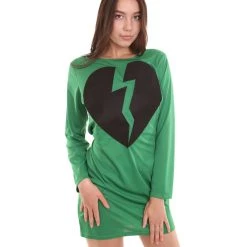 HPO Adult Women's My Heart Is Broken Costume | Dk. Green Cosplay Costume
