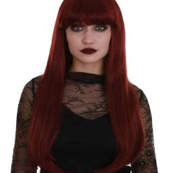 BC Midnight Lady | Women's Dark Red Color Straight Long Length Trendy Midnight Lady Wig